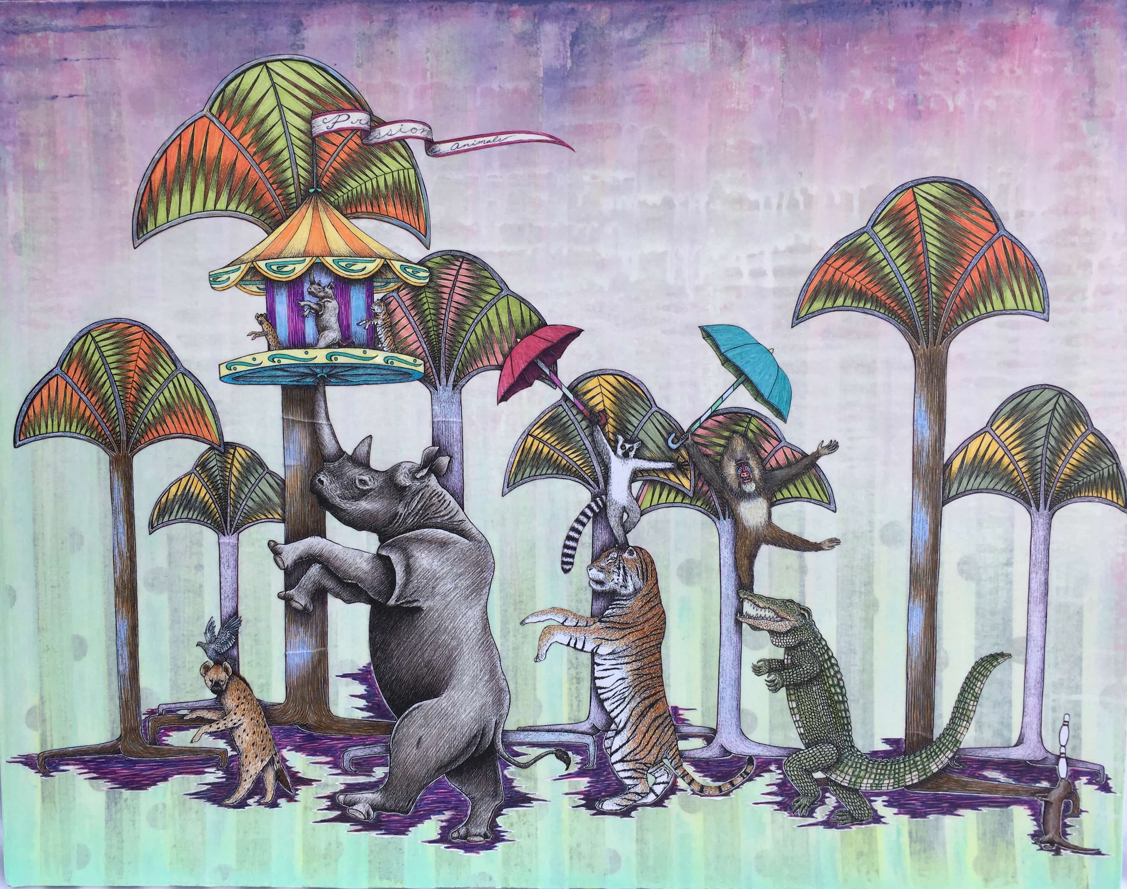 ‘Procession (Carnival of the Animals)’, 28” x 22”, $600
